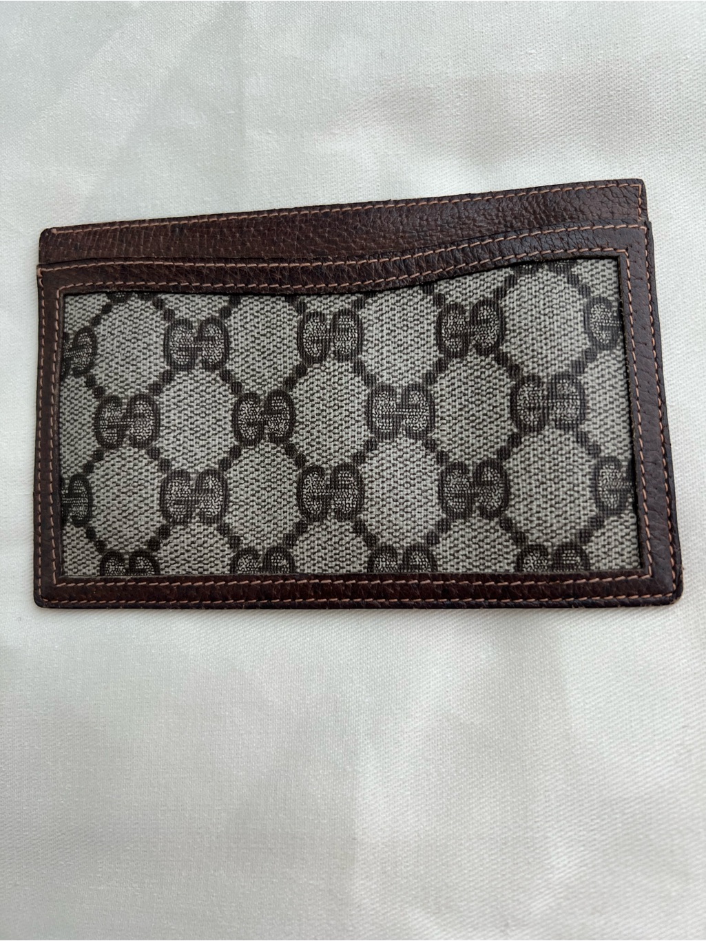 Gucci Beige & Brown Monogram Card Holder